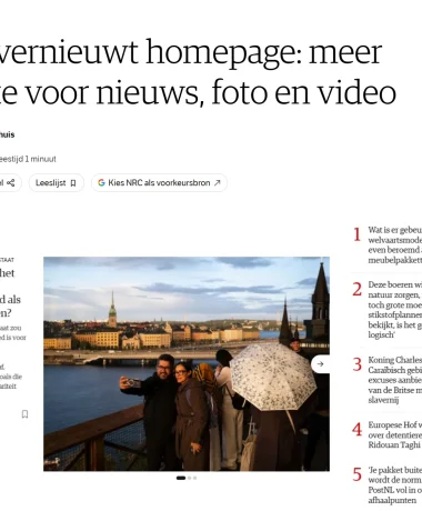 Nieuwe NRC-homepage: meer audiovisuele journalistiek en een betere mobiele ervaring