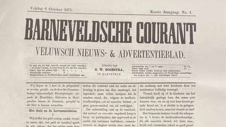 Barneveldse Krant viert 150-jarig bestaan; uitgeverij houdt predicaat ‘Koninklijk’
