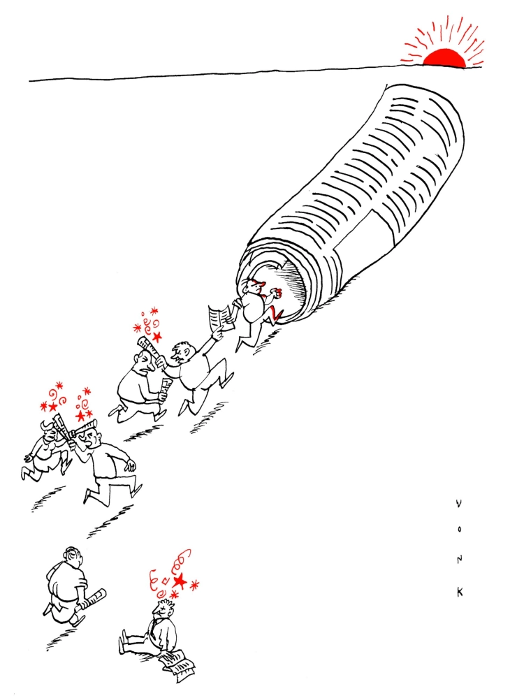 Rollebollend de toekomst tegemoet