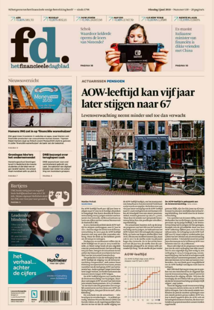 Historische mijlpaal voor het Financieele Dagblad