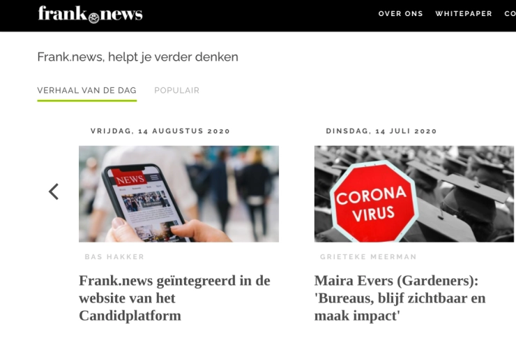 Frank.news gaat op in platform van eigenaar  Candid