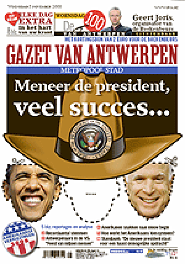 Kranten creatief met presidentsuitslag