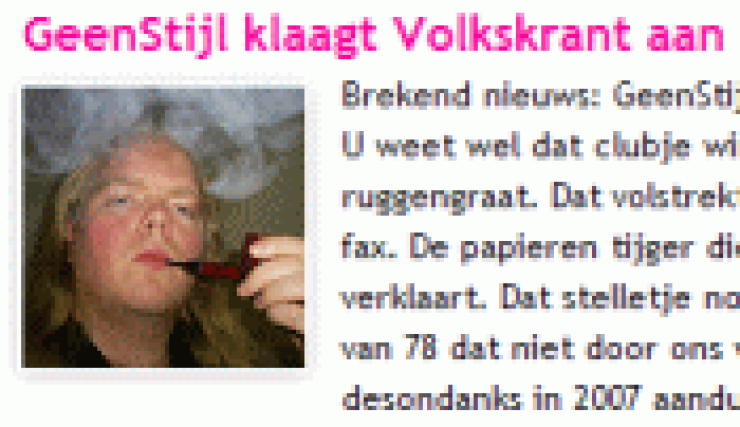 GeenStijl klaagt bij RvdJ over Volkskrant