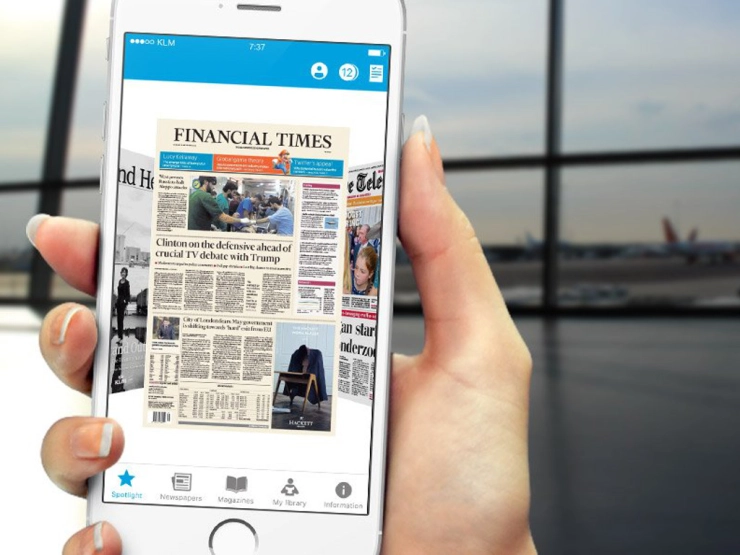 Geen papieren kranten meer op Europese KLM-vluchten