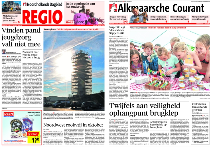 Nieuwe vormgeving regionale kranten Noord-Holland