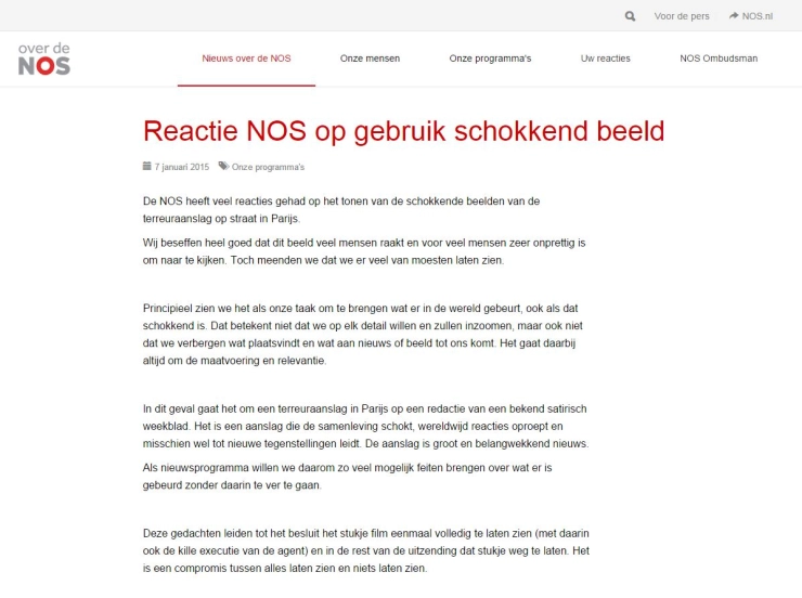 NOS: ‘schokkende beeld moet soms’