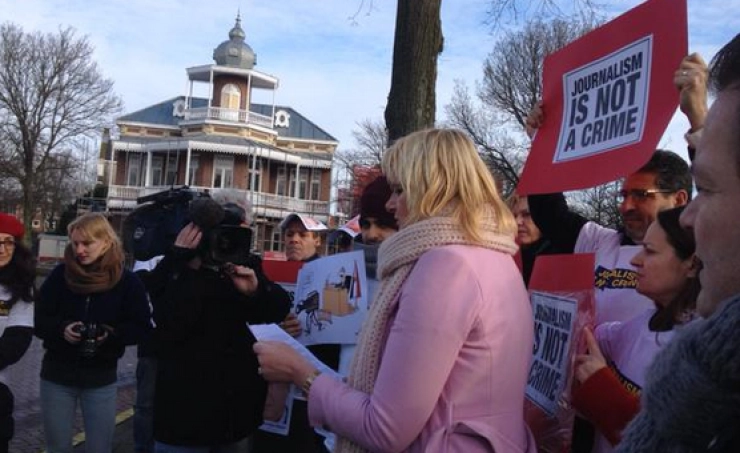 Actie NVJ bij Egyptische ambassade