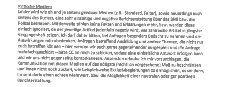 Woordvoerder Oostenrijkse minister wil kritische media buitensluiten