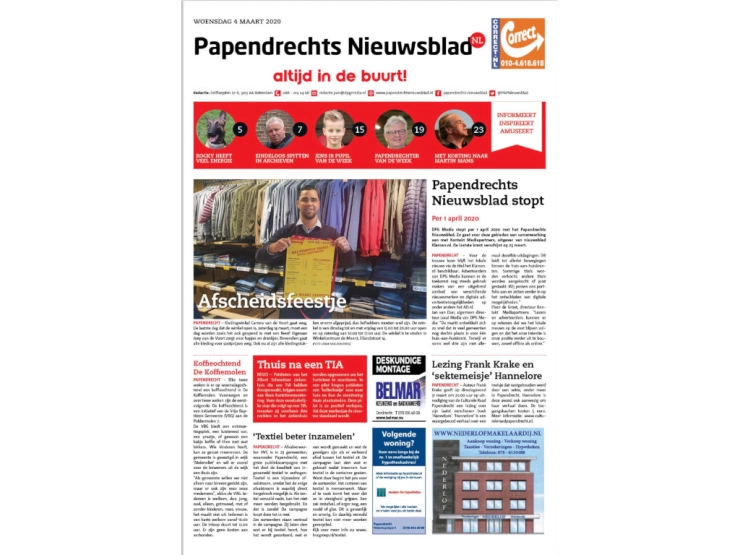 DPG Media trekt ook stekker uit Papendrechts Nieuwsblad