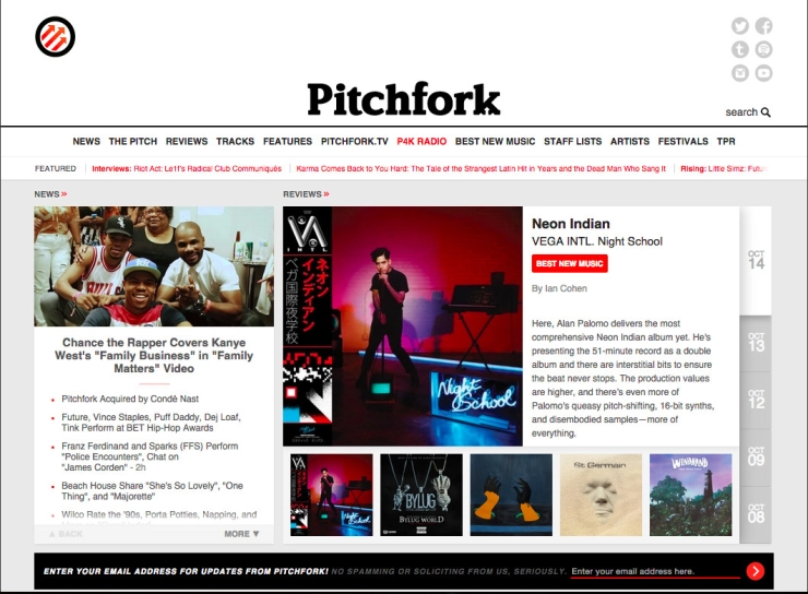 Condé Nast lijft Pitchfork Media in