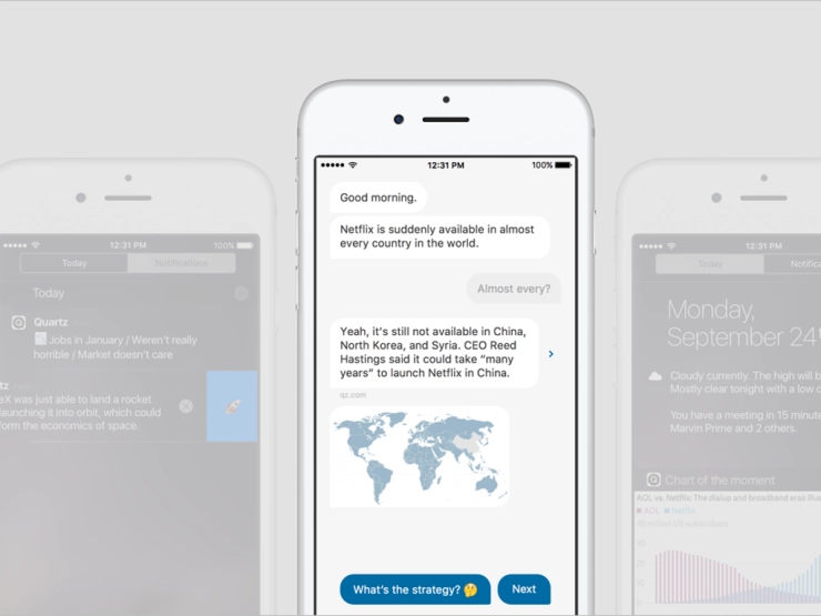 Nieuwssite Quartz lanceert WhatsApp-achtige nieuws-app