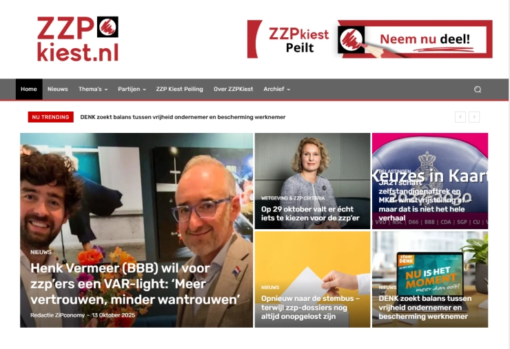 Nieuwe website vergelijkt partijstandpunten speciaal voor zzp’ers
