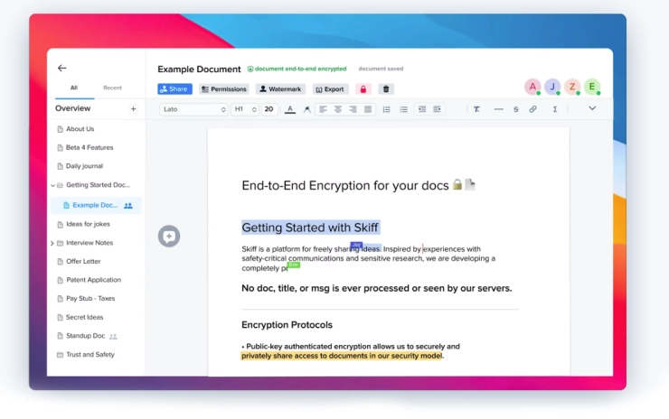 Skiff: veelbelovend veilig platform voor samenwerken aan documenten