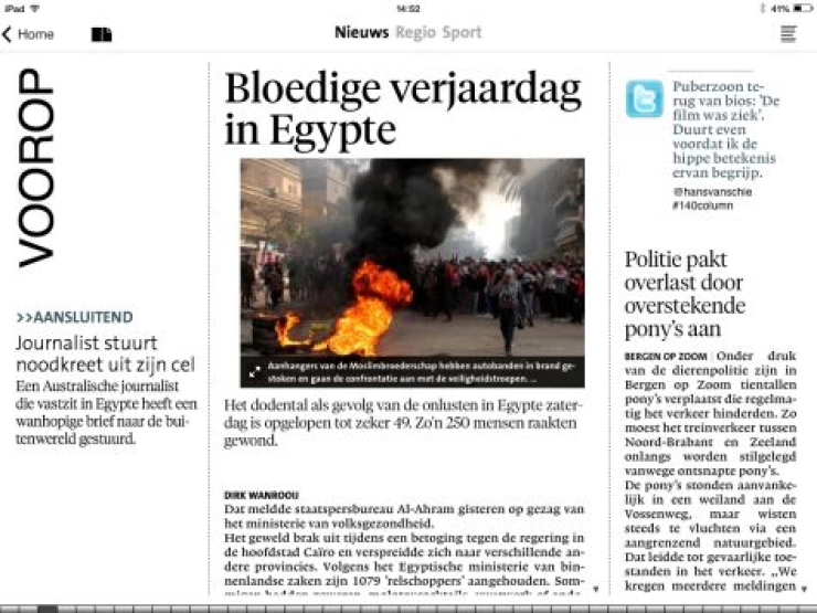 HMC-kranten gemaakt voor tablet