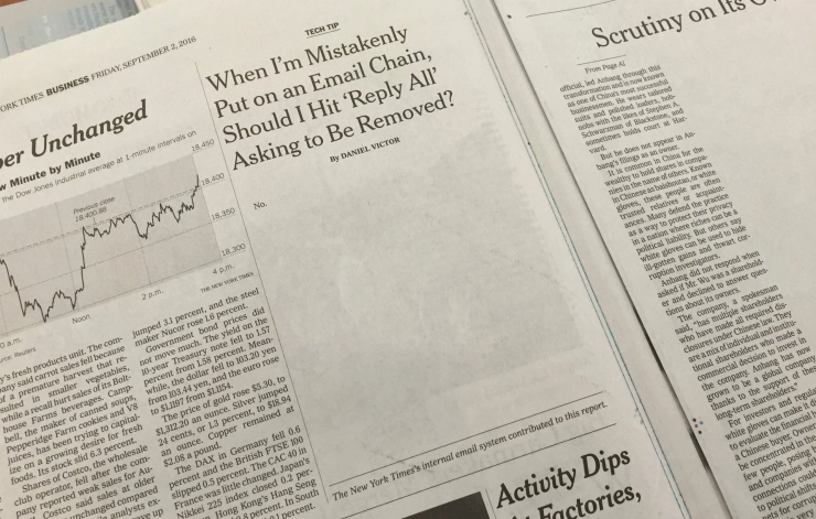 New York Times publiceert haar kortste artikel ooit