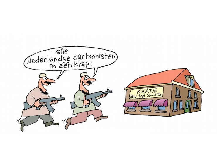 Cartoon: Tekenaarslunch in Blokzijl