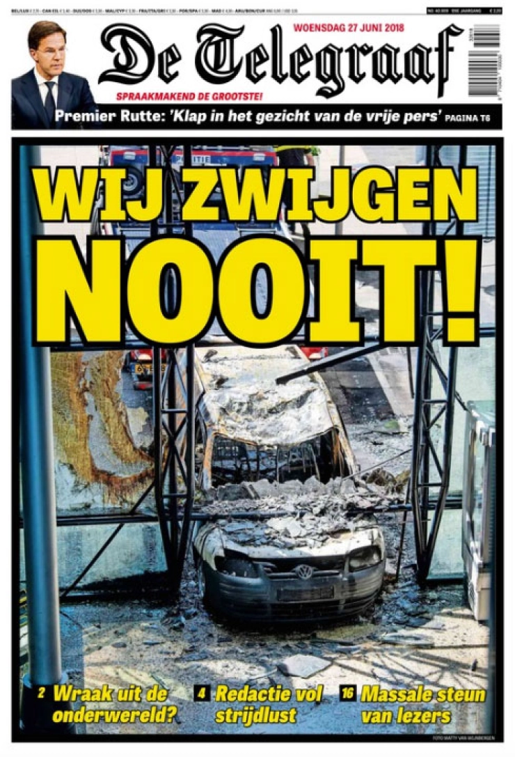 Vermoedelijke vluchtauto Telegraaf-aanslag gevonden