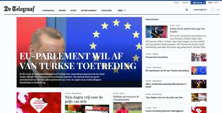 Nieuwe jas voor site Telegraaf
