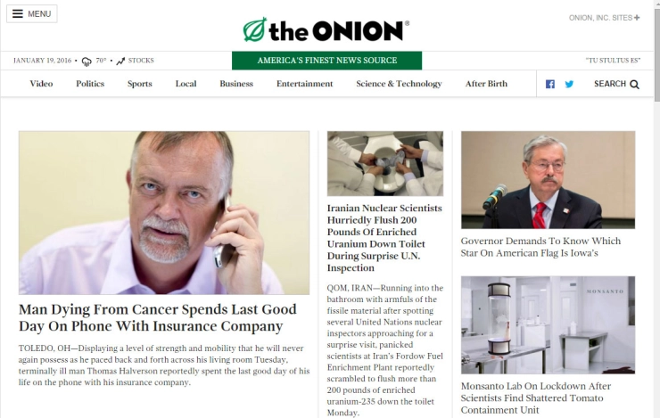 Satirische uitgave The Onion overgenomen