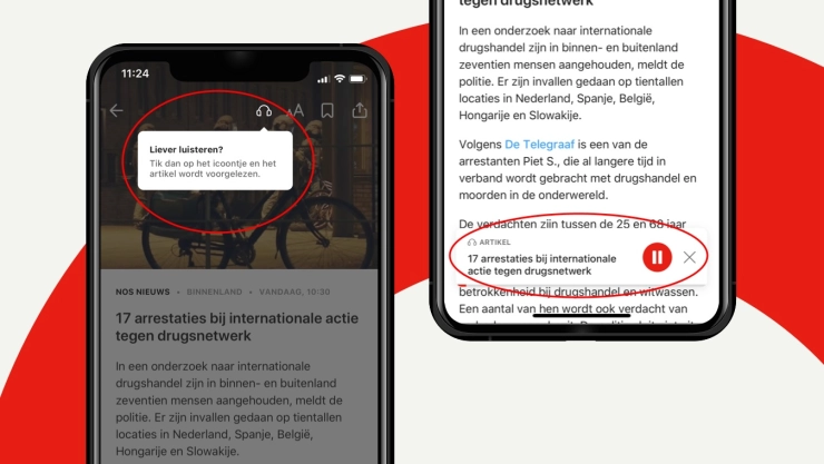 NOS komt met voorleesfunctie in nieuwsapp